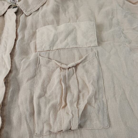 Free People Women's Tan Flowy Shirt Dress Women's M Wool Blend - Picture 6 of 13